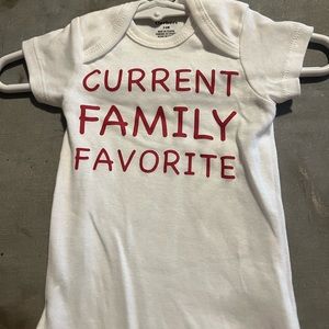 ❤️ 3 for $21 ❤️ White Onesie with red vinyl lettering. Comes in Variety of sizes